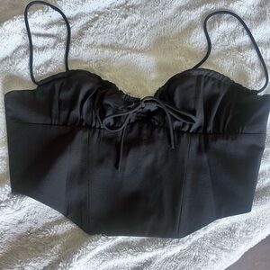 White Fox NWT Black Women's Crop Top